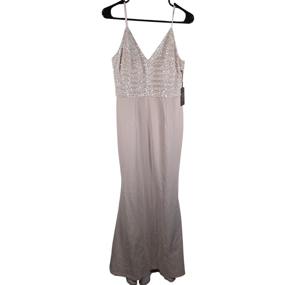 Vince Camuto Dress 8 Blush Pink Sequin Maxi Gown